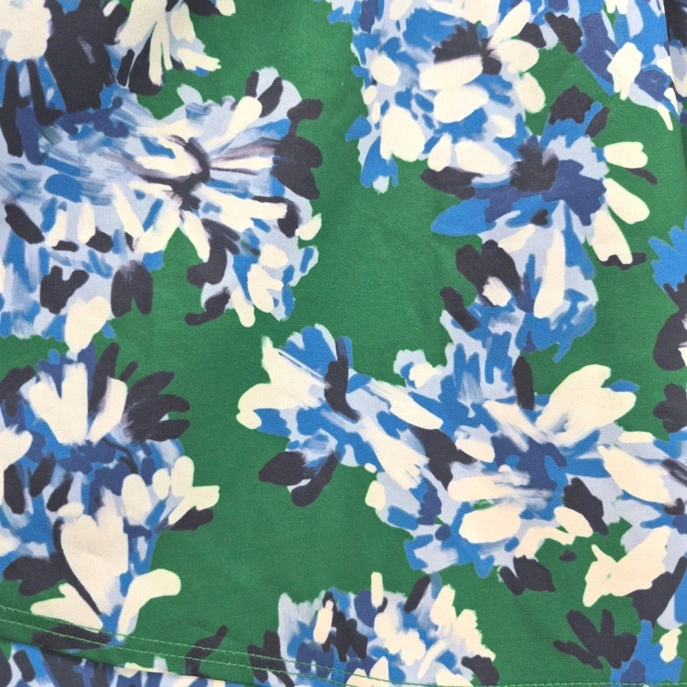 Skechers‎ Los Angeles Womens Floral Tiered Athletic Skort Green Blue Large